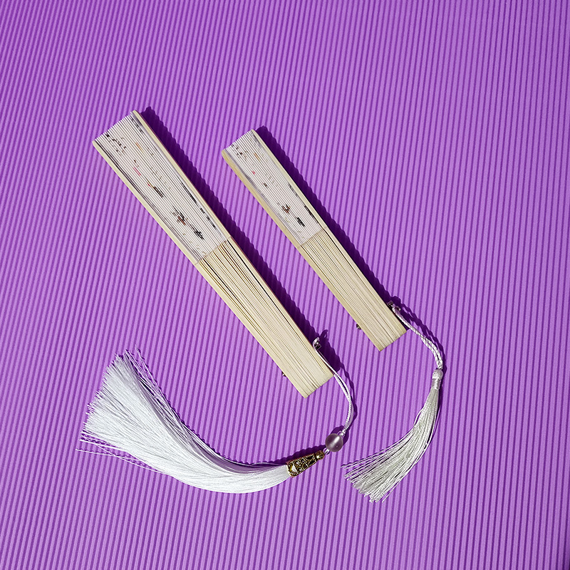 复古中国风女士折扇古风汉服花鸟流苏随身折叠儿童舞蹈表演小扇子