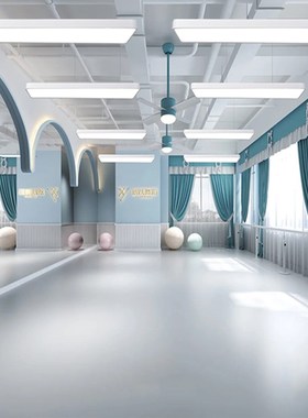 全光谱led护眼吊灯舞蹈房儿童防眩5000k吸顶灯奶油风教室白色吊灯