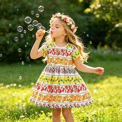 女童春夏连衣裙儿童夏季纯棉印花连衣裙spring&summer girl dress
