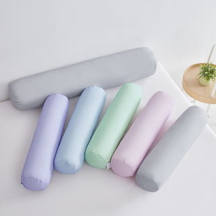 夏季冰丝圆柱抱枕凉感糖果枕长条枕套纯色侧睡圆形枕床上睡觉夹腿