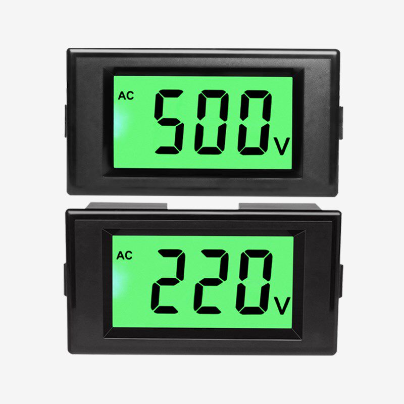 液晶数显交流电压表220v380v110v电压测量显示屏数字表头绿色背光