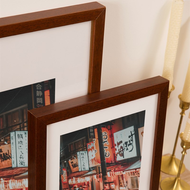 简约实木平面相框挂墙字画框白色黑色装饰画框拼图框 尺寸可定制图片