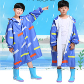 儿童雨衣连体防水大童雨披女男童小学生带大书包位厚户外女小孩
