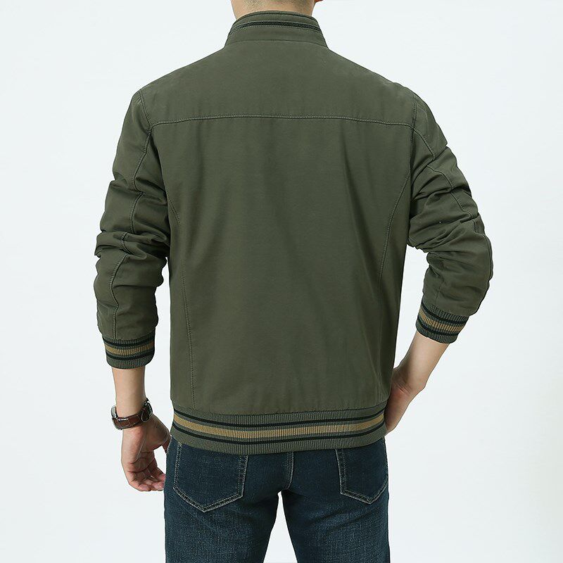 库宾森冬季加绒加厚纯棉夹克男士上衣40岁中老年宽松保暖冬装外套