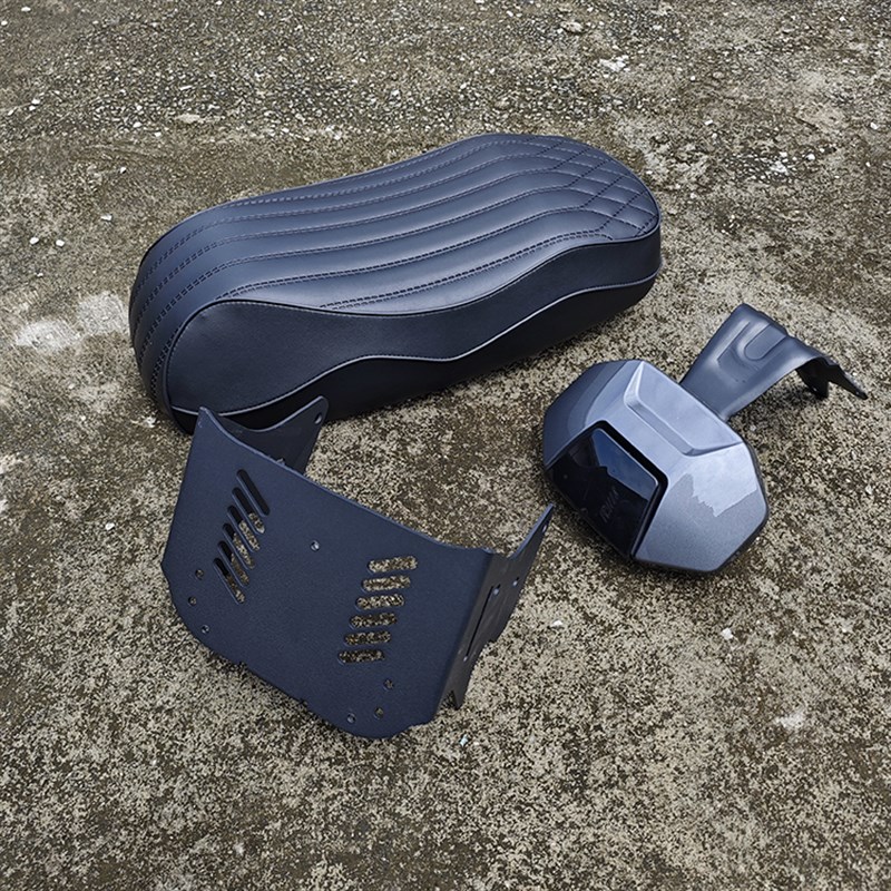 深远T300新国标电动车一体座短尾靠背长坐垫53cm长座包