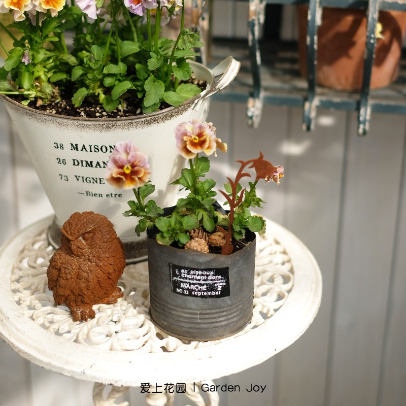 爱上花园 YM薄铁皮易变形铁艺花盆 波浪边小花盒NO32