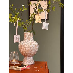 契阔家居千秋荣华新中式轻奢复古陶瓷花瓶插花玄关客厅摆件