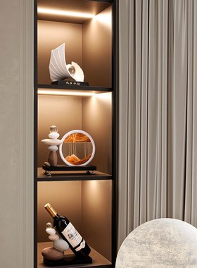 时来运转红酒架酒柜摆件餐边电视柜流沙画家居客厅酒托杯架装饰品