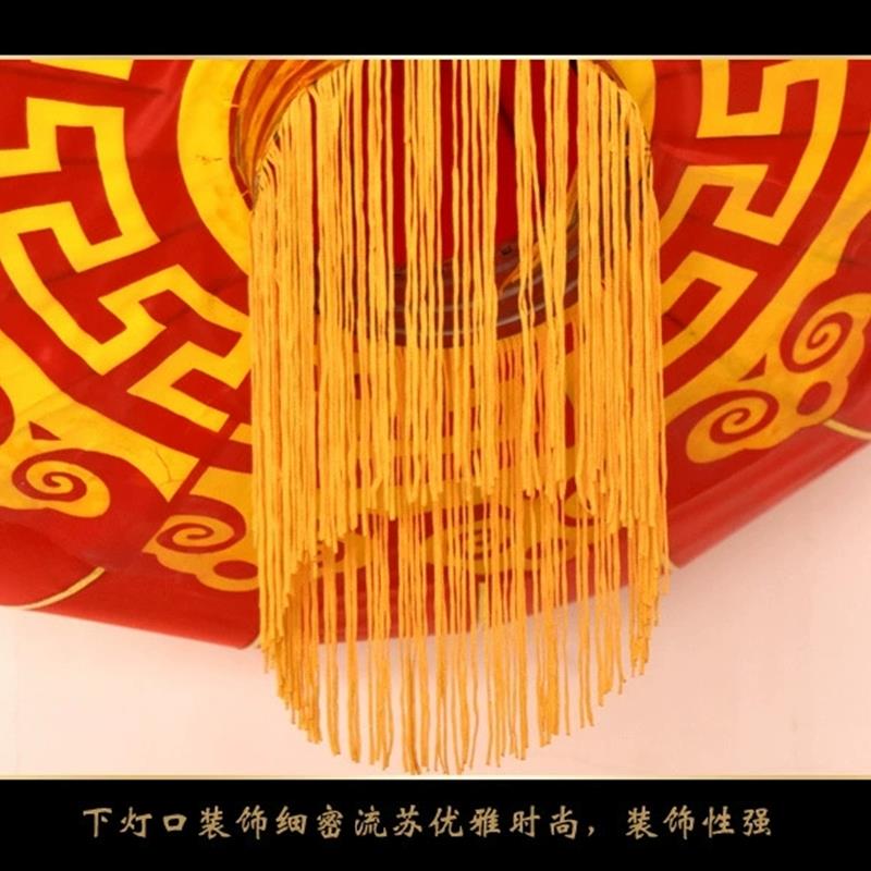新年春节装饰灯笼户外防水铁口钢丝骨架绸布企业定制国潮藁城宫灯图片