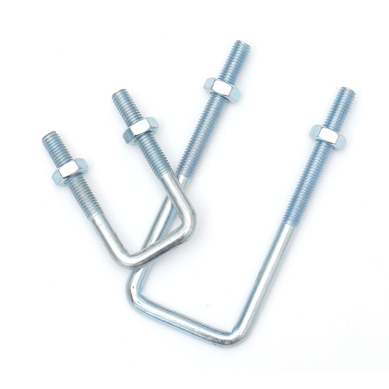 m6-M16mm碳钢镀锌方型卡直角U型卡U型螺栓直角螺丝方卡管卡扣管夹