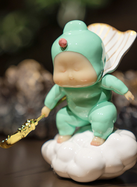 稀奇艺术《平步青云》办公室雕塑摆件创意家居轻奢饰品武财神关羽