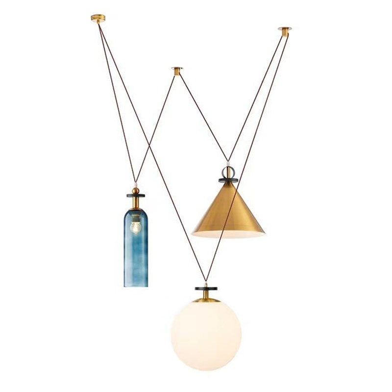 北欧创意个性滑轮艺术吊灯设计师服装店咖啡厅酒吧餐厅吧台吊灯