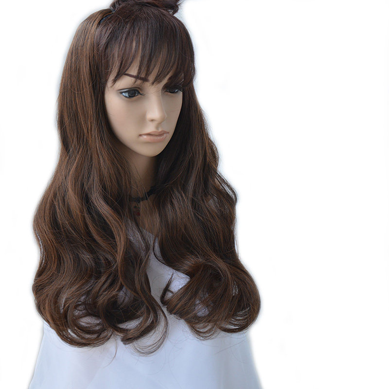 哑光加厚不反光一片式大波浪假发片长卷接发片可烫直卷发片包邮