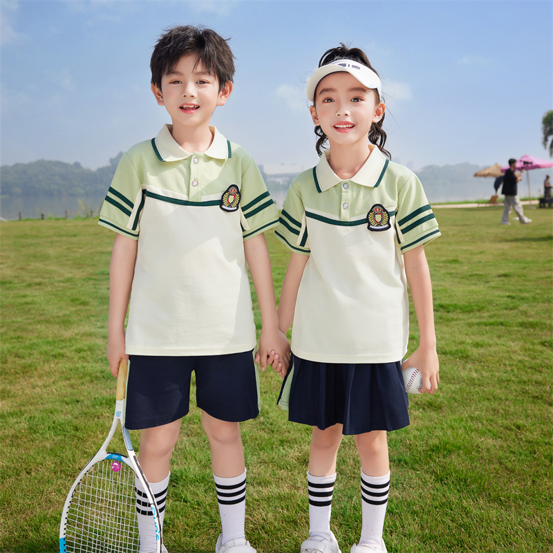幼儿园园服夏装学院风儿童班服毕业照服装夏季纯棉小学生校服套装