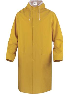 代尔塔407005涤纶连体风衣版经济型雨披双层PVC涂层黄色雨衣