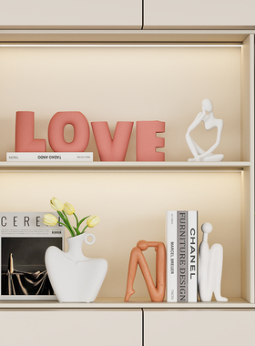 奶油风高级感软装饰品摆件客厅电视柜壁龛玄关柜小众摆设乔迁礼品