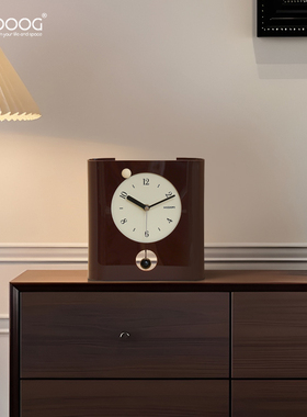 EMITDOOG玄关摆放式时钟摆件客厅家居办公桌面创意钟表装饰品