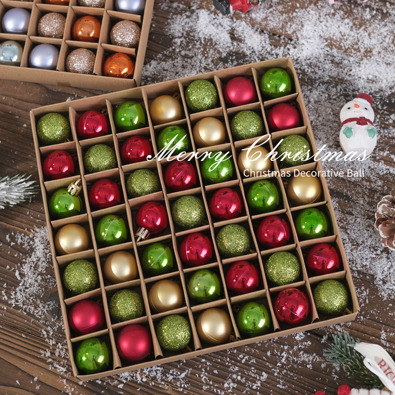 圣诞树装饰挂件圣诞球挂饰彩球礼盒小型diy圣诞节装饰品场景布置