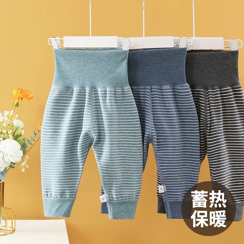 婴幼儿秋冬打底德绒发热高腰保暖秋裤男女宝宝大pp裤加厚护肚睡裤图片