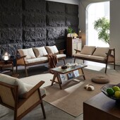 藤编大师藤椅沙发休闲扶手藤沙发日式 复古小户型实木藤编沙发组合