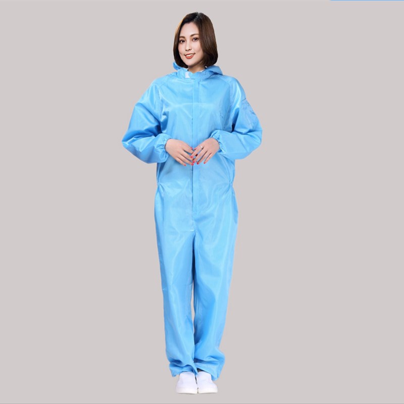 防静电连体无尘防护服连体连帽工衣工作净化套装分体带鞋帽洁净服