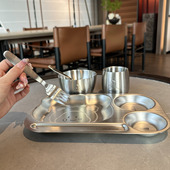 304不锈钢儿童宝宝餐盘分格幼儿园餐具吃饭套装 老板娘自用