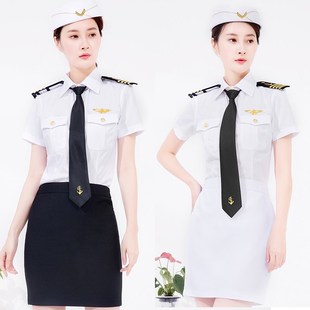 新款海员制服衬衫游轮船员男女工作服KTV酒吧演出服游艇船长制服
