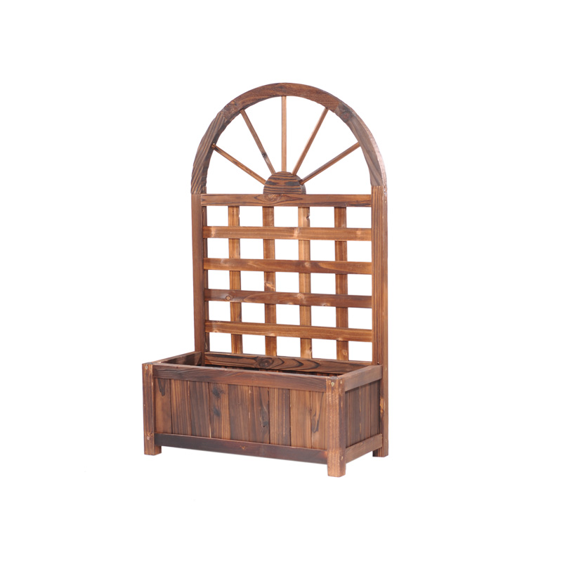 半圆形防腐木花架弧形阳台半拱形月季小花园拱型户外实木爬藤架