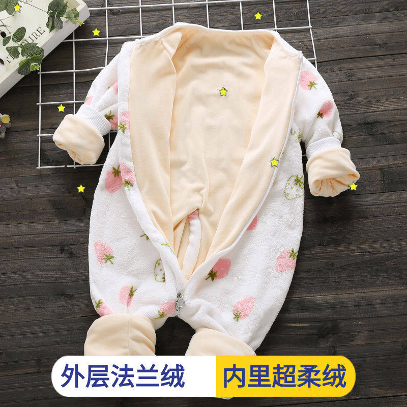 婴儿睡袋秋冬宝宝防踢被法兰绒一体式分腿加厚保暖可爱连体衣睡袋,婴童用品,睡袋/防踢被,淘宝优惠券,粉丝福利购,淘宝优惠卷