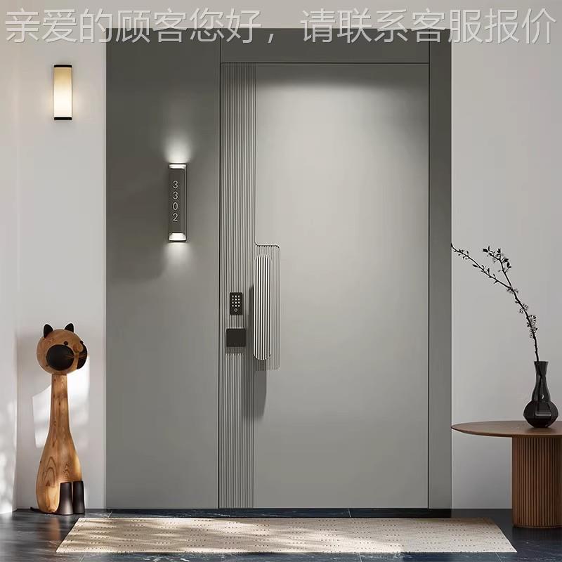 一门景入户门防盗门现代轻奢别墅大门双923开门门子门母一进户铸