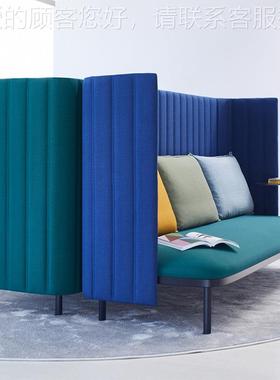 北欧约Q58布艺组合办公卡座沙简发高三背单双人位商谈用接待洽沙