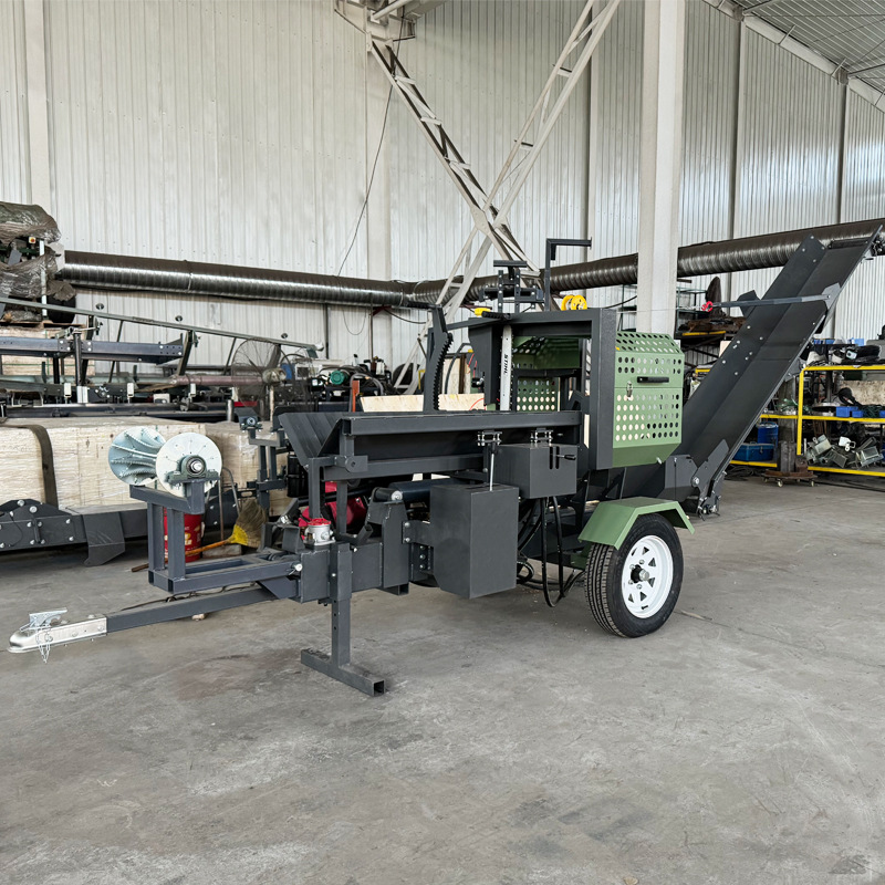 20T劈柴机15T大型木料截断机圆木段分裂柴火处理器移动式劈柴神器