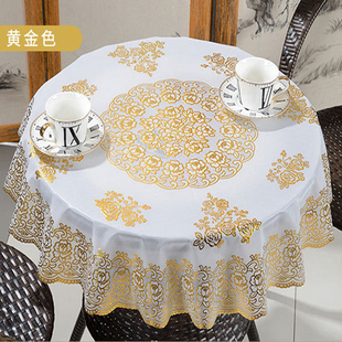 家用酒店转盘垫圆形茶几台布 小圆茶几布pvc烫金圆餐桌布