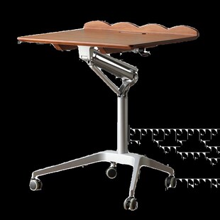 气动升降桌实木电脑桌卧室家用写字台办公桌小型笔记本书桌