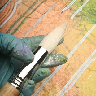 西班牙EOD笔皇油画笔猪鬃毛圆尖头勾线笔丙烯笔硬毛笔