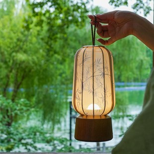 物几竹影中式 饰桌灯充电触摸氛围夜灯 床头台灯吧台装