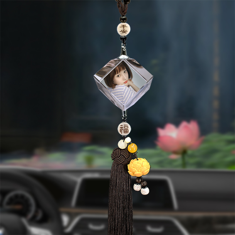 车挂件照片定制 汽车吊坠车载用品女高档大气车内挂饰diy手工制作