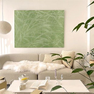 法式 饰画中古复古绿色治愈系挂画 奶油风客厅沙发背景墙高级感装