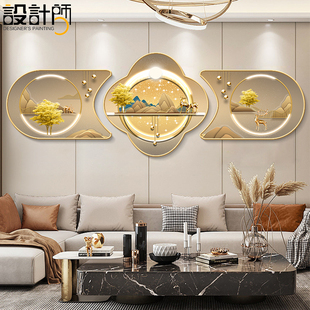 沙发背景墙装 饰画客厅挂画墙画三联画挂饰墙上现代大气画壁画