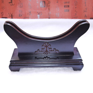 天然红实木玉石平安扣玉扣玉璧复古木雕 月亮黑梓木鸡翅木底