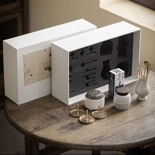 宋式白瓷香事装陶瓷打香篆工具香粉香拓香道礼盒组草木灰篆模