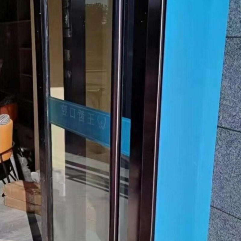 黑色无框玻璃门拉手明装 肯德基有框大门把手木门铝合金拉手