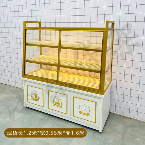 面包店店面包柜中岛柜边柜展示柜边岛柜移门展柜推拉货架