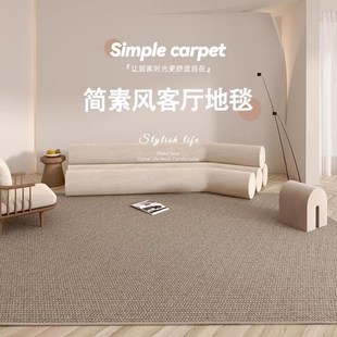 沙发地垫2024新款 仿剑麻客厅地毯卧室床边毯轻奢高级感纯色款 家用