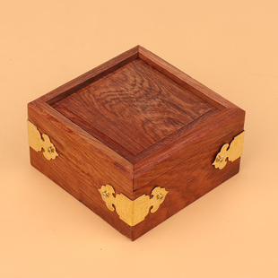 红木盘香盒 储香盒方形实木小木盒红木盘香盒徽章收藏木盒可刻字