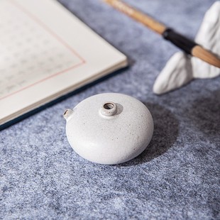 兰斋小隐水滴陶瓷水滴磨墨条研磨加水专用小号手工水盂陶瓷文房四