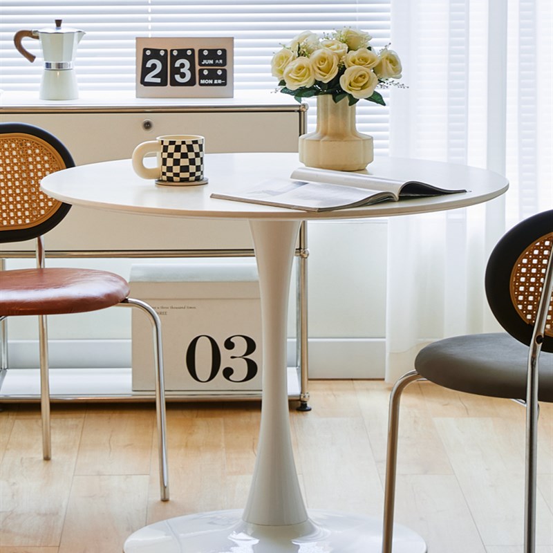 简约现代公司洽谈接待茶几家用学习客厅阳台床边大圆桌餐桌椅组合