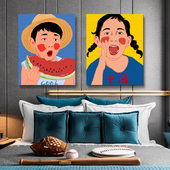 领典diy图画数字油画六一儿童节活动卡通画手绘工填色油彩减压画