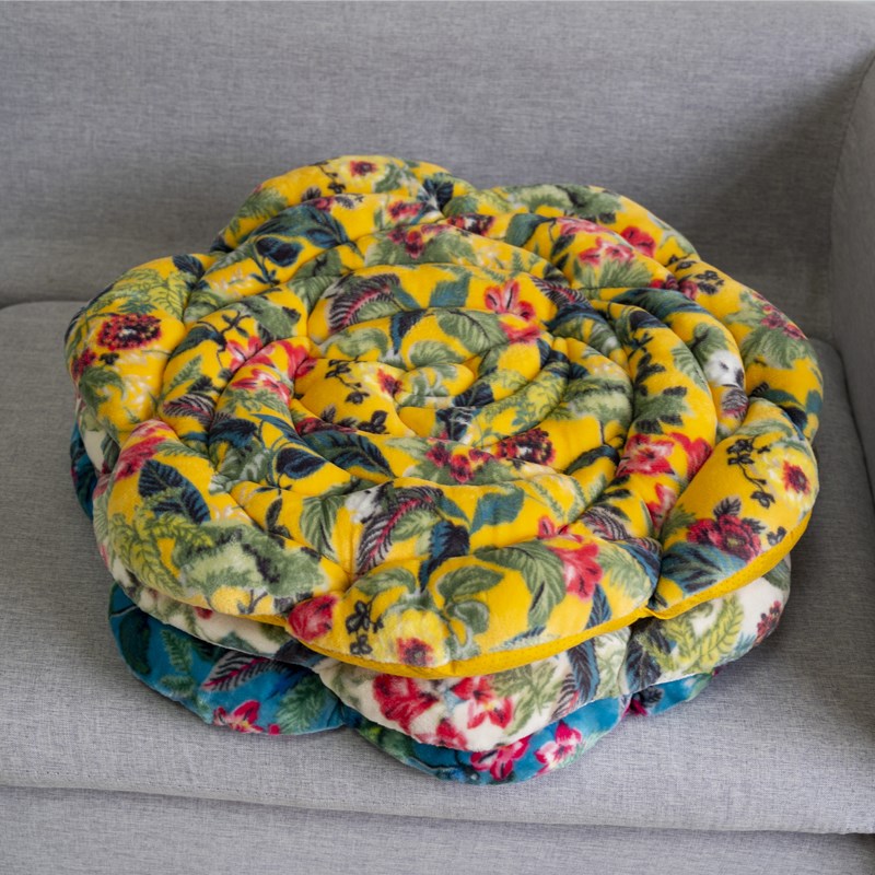 2023韩国秋冬季新款玫瑰花坐垫毛绒加厚防滑保暖美臀椅子沙发座垫