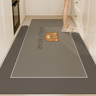 家用软矽藻泥吸水地垫 厨房地垫防滑防油可擦免洗耐脏整铺2023新款